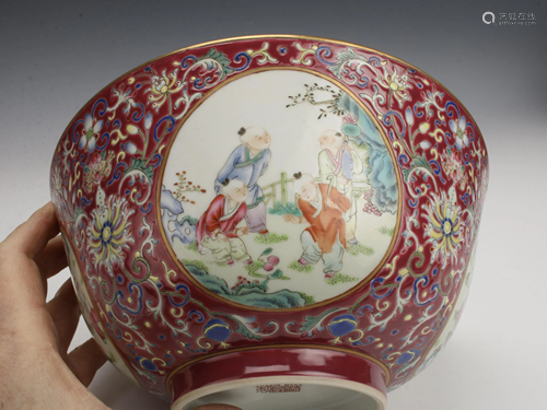 QIANLONG FAMILLE ROSE ENAMEL BOWL