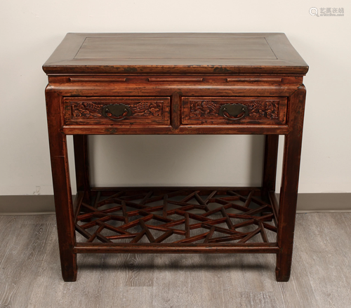 CHINESE TWO DRAWER SIDE TABLE