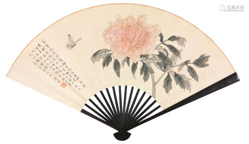 溥 儒(1896-1963) 花开富贵 设色 纸本成扇
