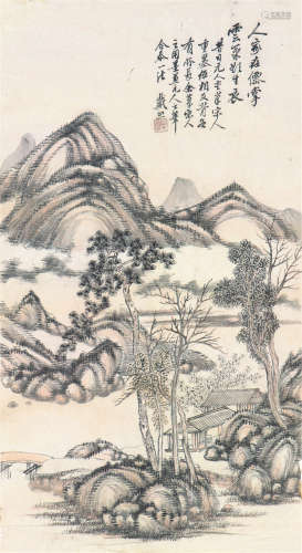 戴 熙(1801-1860) 松溪晴峦图 设色 纸本镜片