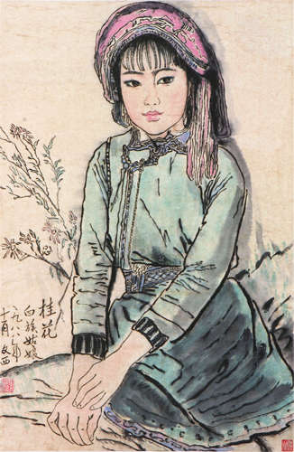 刘文西(b.1933) 桂花 设色 纸本镜片