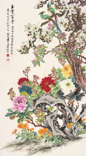 蔡 铣(1897-1960) 玉堂富贵 设色 纸本立轴
