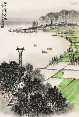 黄纯尧(1925-2007) 锦绣江南 设色 纸本立轴