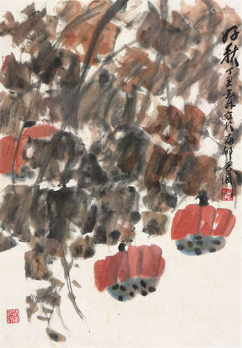 姜宝林(b.1942) 好秋 设色 纸本镜片