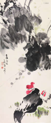 王子武(b.1936) 赵 丹(1915-1980) 双吉图 设色 纸本立轴