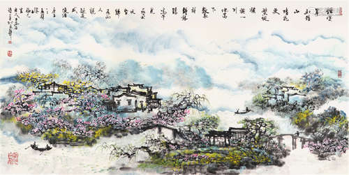 王福元(b.1947) 径暖草如积 设色 纸本镜片