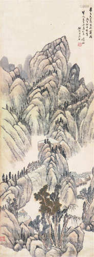 汪 昉(1799-1877) 嵩阳秋霁图 设色 纸本立轴