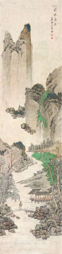 王原祁(1642-1715)( 款) 溪桥高逸 设色 纸本立轴