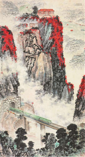 宋文治(1919-2000) 红岩新貌 设色 纸本立轴