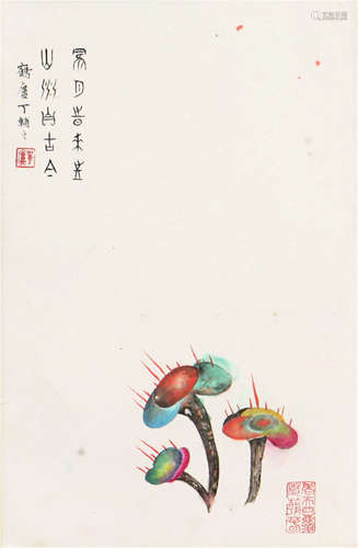 丁辅之(1879-1949) 花卉 设色 纸本镜片