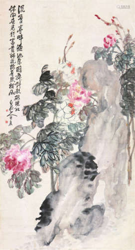 王 震(1867-1938) 牡丹富贵 设色 纸本立轴