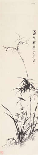 王 云(1888-1934) 兰竹妍李 水墨 纸本立轴