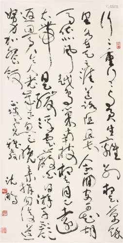 沈 鹏(b.1931) 书法 水墨 纸本镜片