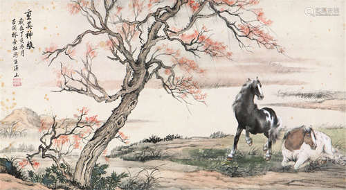 林梦松(b.1920) 重其神骏 设色 纸本镜片