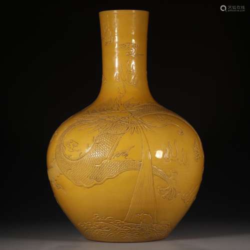A Qianlong-Nianzhi Mark Yellow Glaze Vase