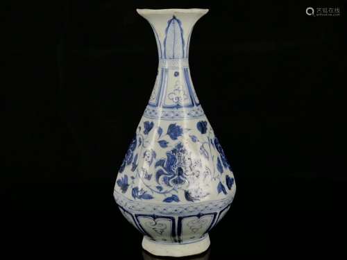 A Blue&White Peony Pattern Yuhuchun Vase