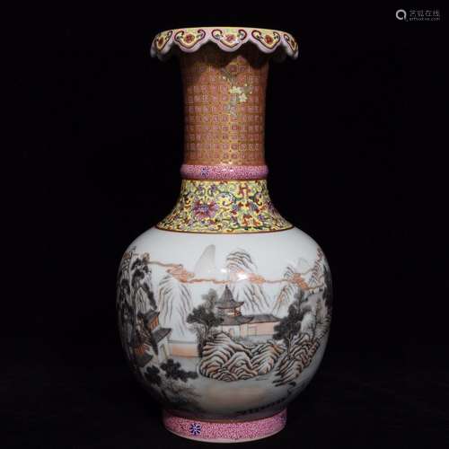 A Porcelain Mocai Vase