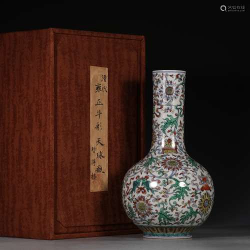 A Yongzheng-Nianzhi Mark Doucai Floral Vase