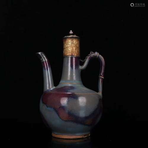 A Porcelain Jun Kiln Transmutation Glaze Pot