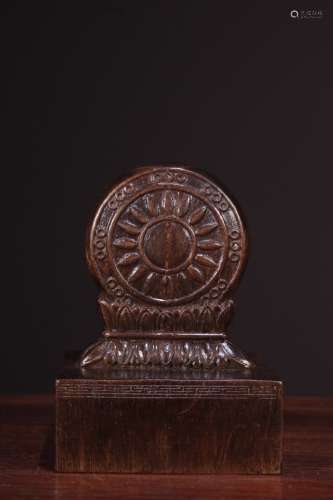 An Agarwood Seal With Auspicious Pattern