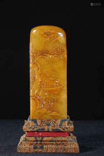 A Tianhuang Stone Landscape&Figure Carved Seal