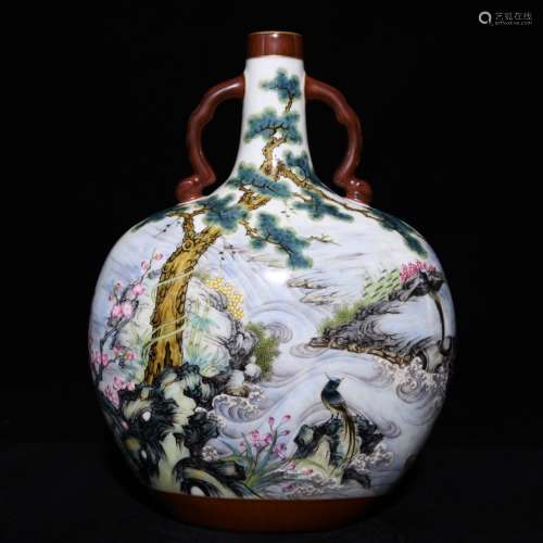 A Porcelain Famille Rose Floral&Bird Vase