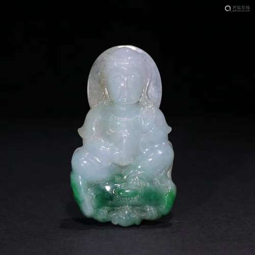 A Jadeite Guanyin Pendant