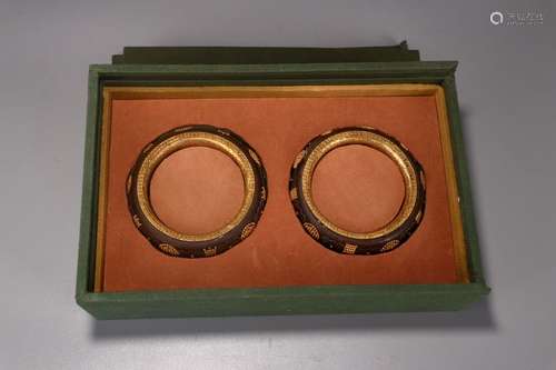 Pair Of Agarwood Bangles