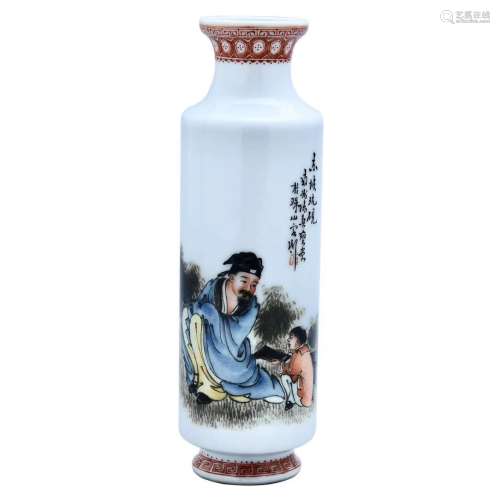 清·陈春燮画东坡玩砚小瓶