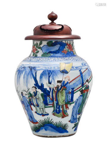 十七世纪五彩孔明奏表出师图罐