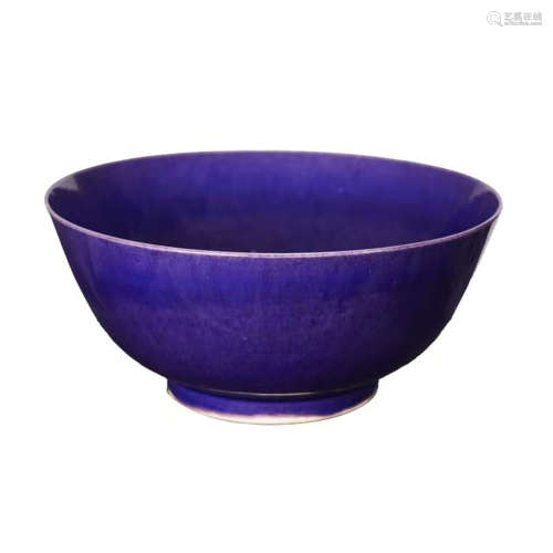 清·清康熙茄皮紫釉碗