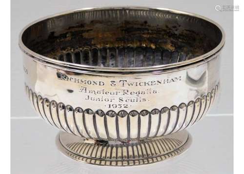 A small 1911 London silver rose bowl by Charles Bo