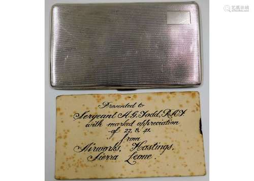 A 1940 Birmingham silver cigarette case approx. 20