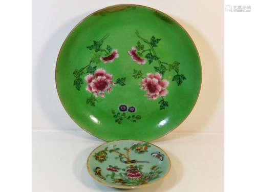 A 19thC. Chinese famille verte charger, crude rest