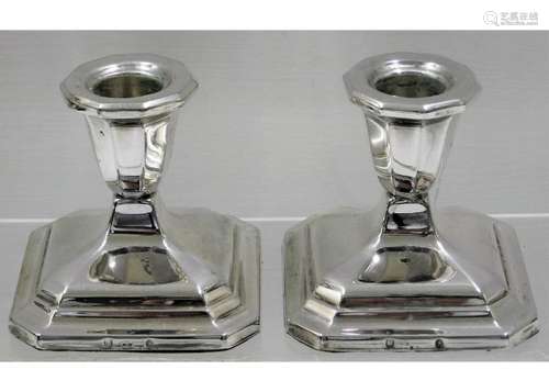 A pair of Danish Copenhagen 0.830 silver candle ho