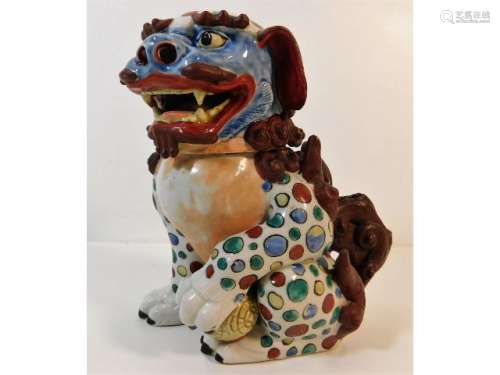 A 19thC. Chinese lidded censer depicting foo dog,
