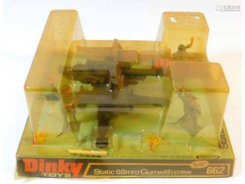 A boxed Dinky model static 88mm gun with crew no.6
