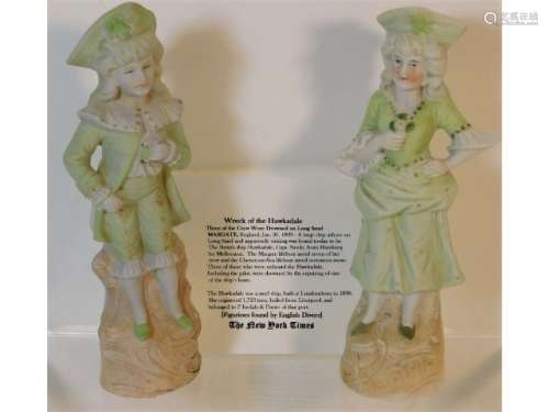 Two bisque figures taken from the wreck of the Haw