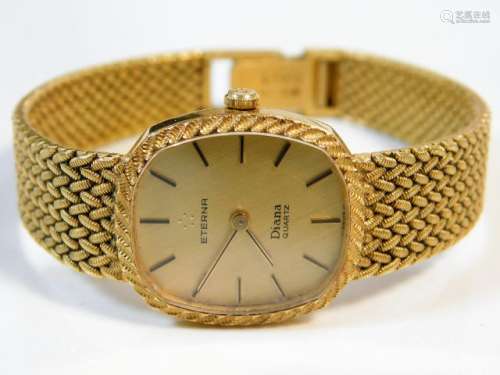 An 18ct gold Eterna Diana quartz wristwatch, not r