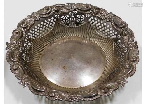 An 1896 Victorian London pressed silver bowl with