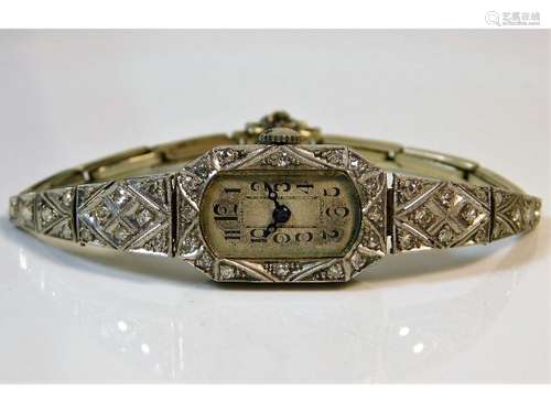 A 1940's 18ct white gold ladies cocktail wristwatc