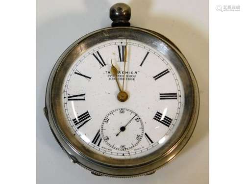 A silver English lever pocket watch 