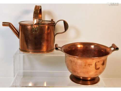 A small, heavy gauge copper watering can after Chr