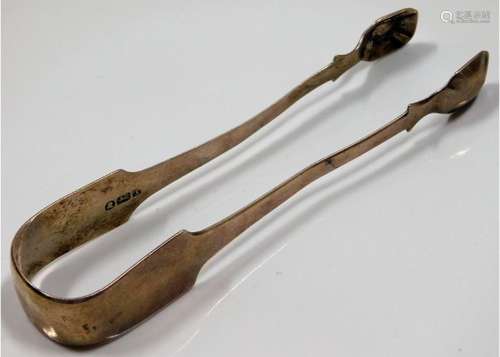 An 1814 pair of Georgian silver sugar tongs approx