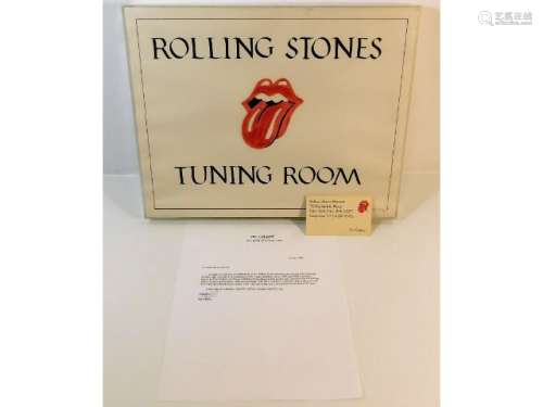 A genuine Rolling Stones hand drawn Tuning Room ar