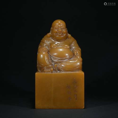 A shoushan stone statue of  Maitreya seal