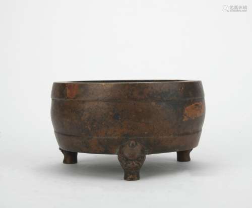 A bronze incense burner