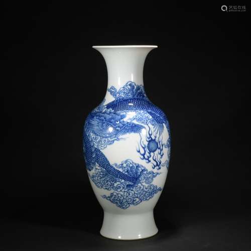 A blue and white 'dragon' vase