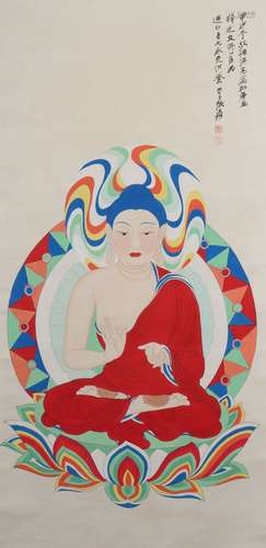 A Zhang daqian's buddha painting