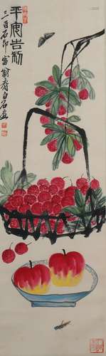 A Qi baishi's fruits painting